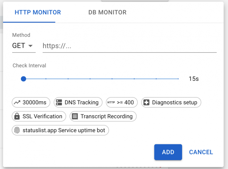 how to add http monitor